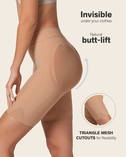 Well-rounded invisible butt lifter shaper short